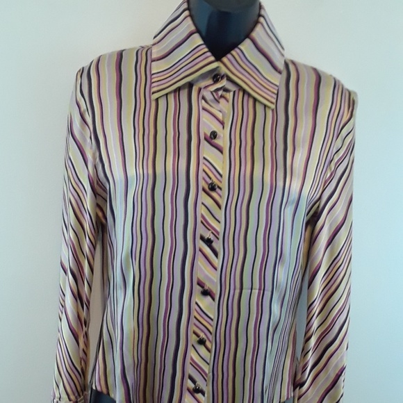 St. John Tops - St. John women's silk long sleeve button-down blou